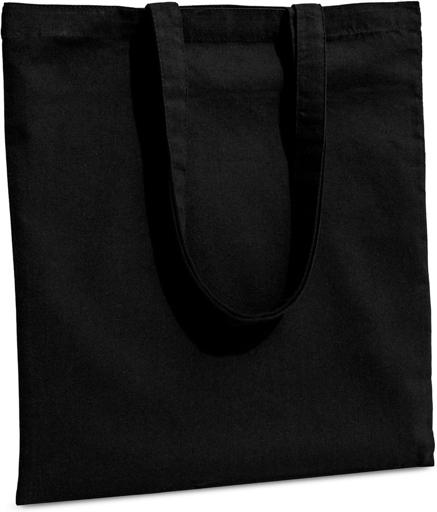 Carrywell (Not Made in China) Canvas Tote Bags In Bulk, 1 pack, Black