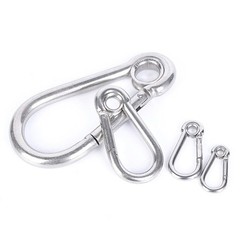V4A Stainless steel Spring Snap clip Carabiner Clip Duty Key ring eyelet lock