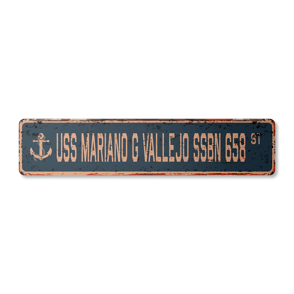 USS MARIANO G VALLEJO SSBN 658 Vintage Street Sign us navy ship veteran sailor