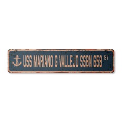 USS MARIANO G VALLEJO SSBN 658 Vintage Street Sign us navy ship veteran sailor