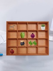 1 PCS Wooden Drawer Organizer 16 Compartments Serving Tray 13.4×10.6×2 Inch