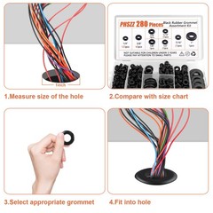 Pshzz 280 Pcs Rubber Grommets Kit Rubber Hole Grommet Gaskets Assortment For Wir