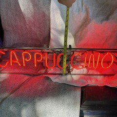 Vintage Red Neon Illuminated “CAPPUCCINO” Retail Sign Lighted Real Neon Sign