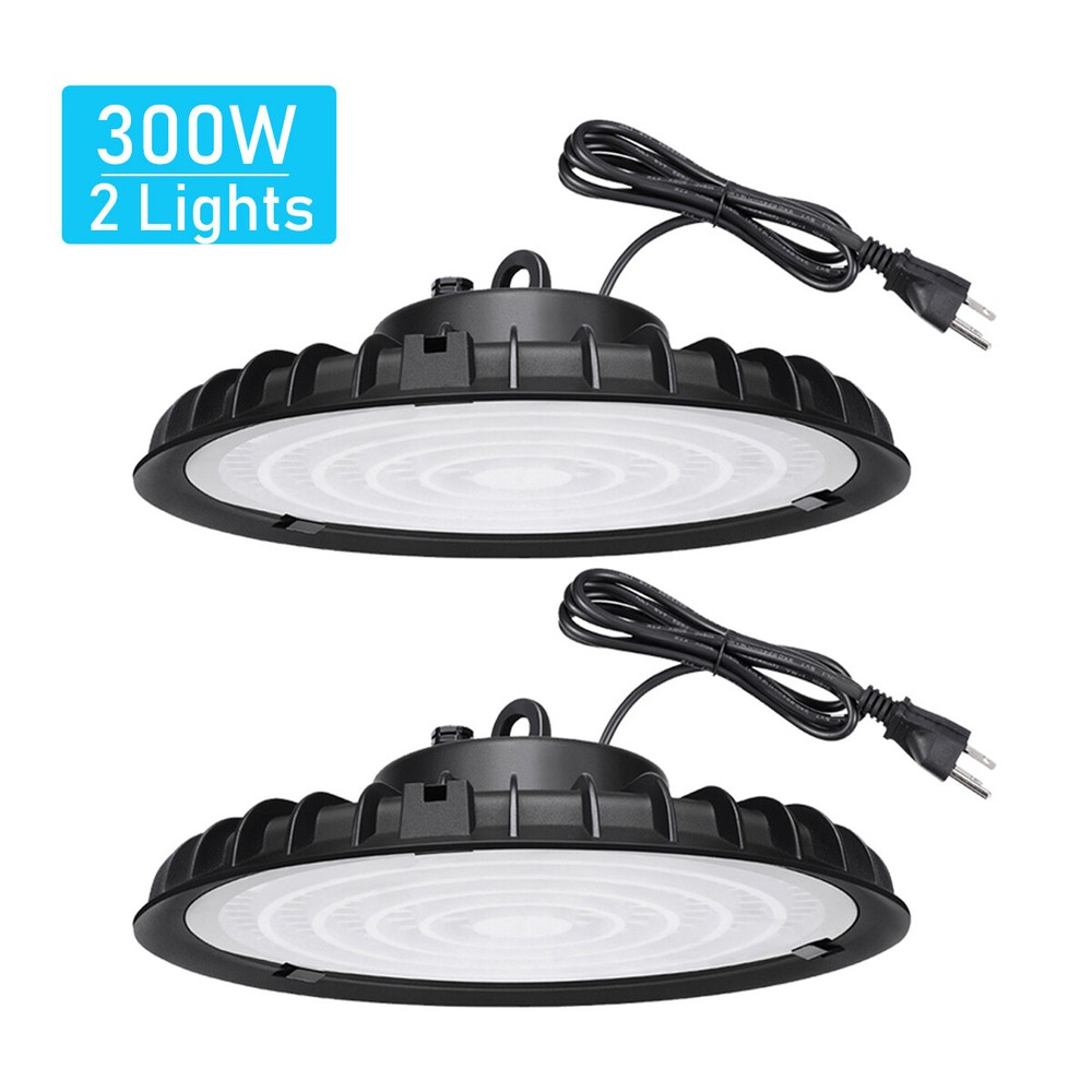2 Pcs 300W UFO Led High Bay Light Commercial Industrial Factory Gym Light 6000K