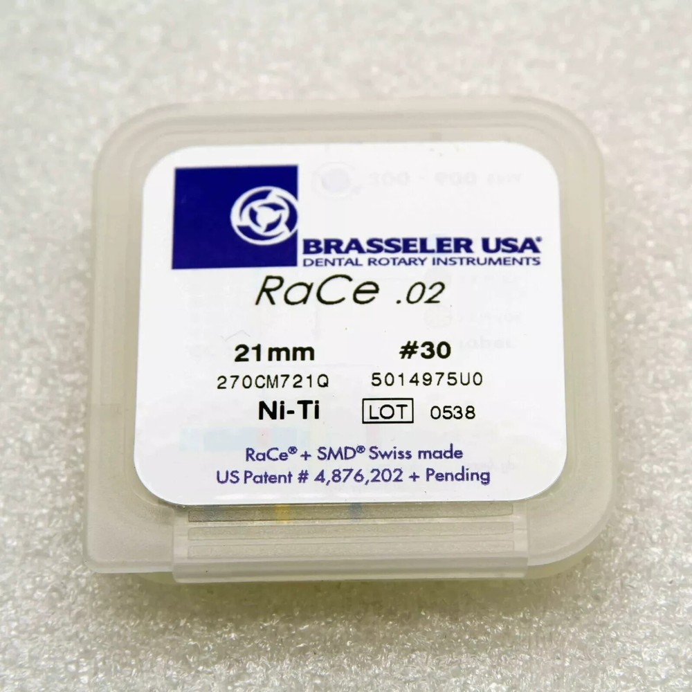 Brasseler Rotary Files, RaCe .02, 21mm #30, Order for 1 Box