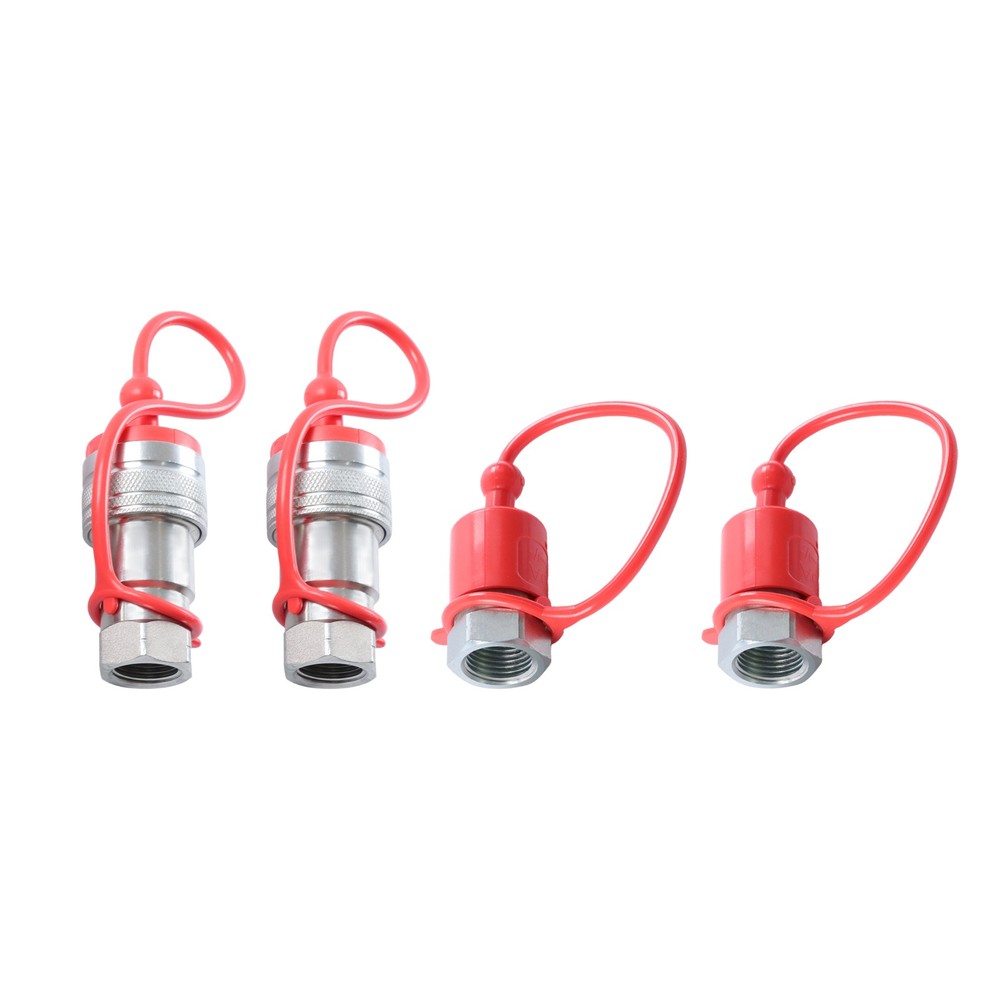 2 Sets Ag 1/2″ Hydraulic Quick Connect Ball Pioneer Style W/Dust Caps