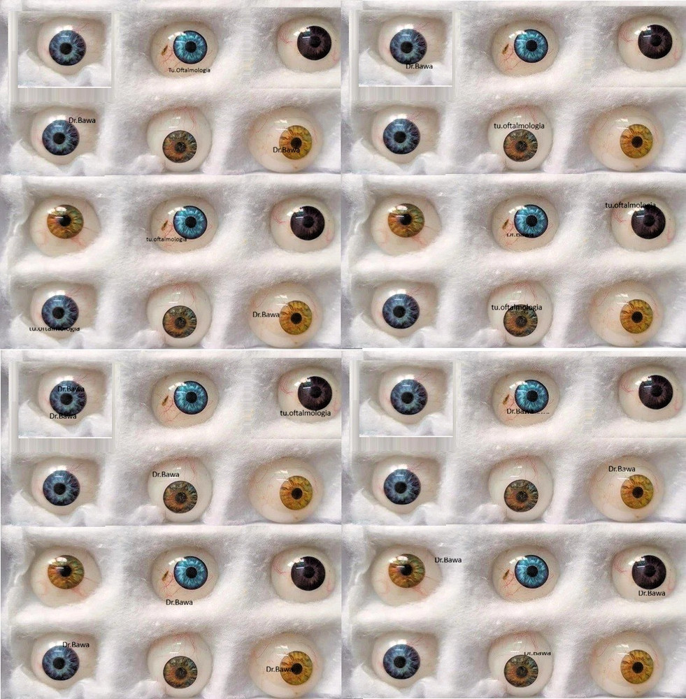 50 Pcs Vintage Human Prosthetic Eyes Antique Glass Artificial Mix Eyes OPTOMETRY