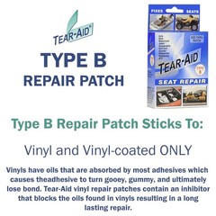 TEAR-AID Vinyl Seat Repair Kit, Type B Clear Patch, Blue Box, Single Pack