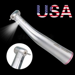 Dental 1:5 Increasing LED Fiber Optic Contra Angle Low Speed Handpiece Red Ring