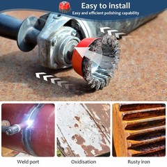 6PCS Wire Wheel Brush Set for Angle Grinder, 4″ & 3″ Cup Brushes, Rust Removal,