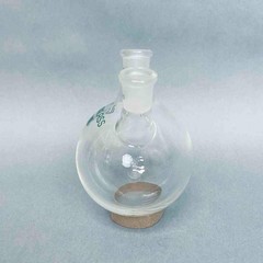 Chemglass Round Bottom Flask 2 Neck 250 ml 14/20 Joints Angled Neck