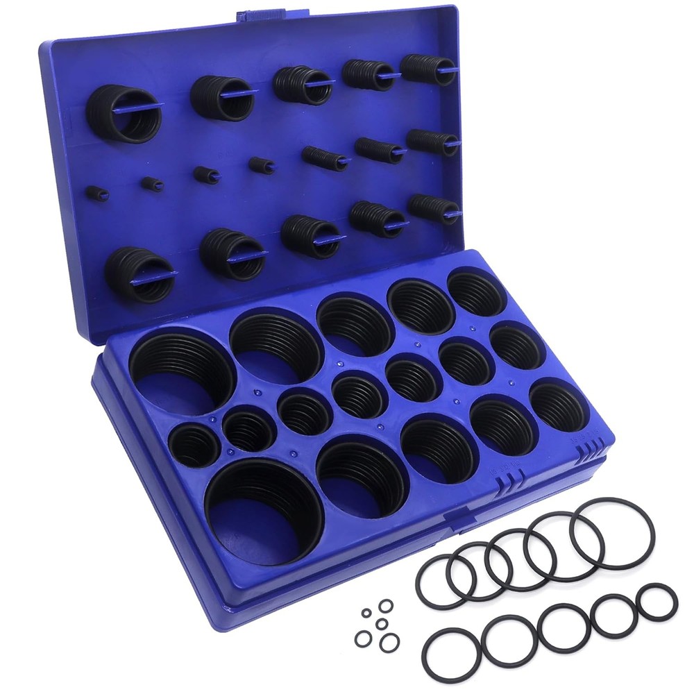 407 Pcs Universal SAE O Ring Assortment Kit，32 Inch Sizes Standard Nitrile