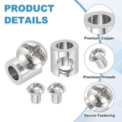 16 Pcs 6 x 6mm Single Hole Wire Rope Cable Clamp for 3.5mm Dia Cable, Silver