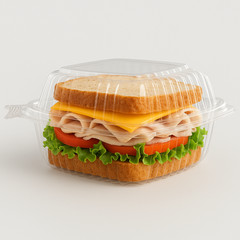 Dart C53PST1 5.3″ ClearSeal Hinged Clamshell Container – 13.8oz – Case of 500