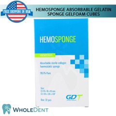Dental Hemosponge Absor bable Gelatine Sponge Gelfoam Cubes Sterile Sur gical