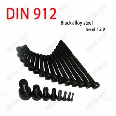 M1.6 M2 M2.5 M3 M4 M5 M6 Black Alloy Steel Hex Socket Cap Head Screw Bolt DIN912