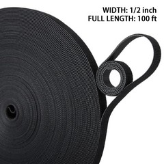 Double-Sided Hook and Loop Straps,1/2in x 100ft 1/2in x 100ft, black