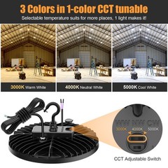 150W LED UFO High Bay Lights 3000K/4000K/5000K Adjustable Commercial Shop Lights