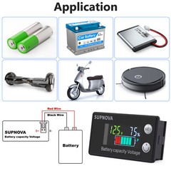 2PCS Battery Monitor Meter 12V 24V 36V 48V 60V 72V Capacity Tester With Alarm US