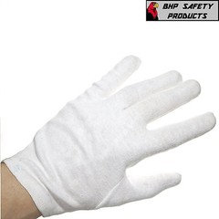 24 PAIR WHITE INSPECTION COTTON LISLE GLOVES COIN JEWELRY LIGHTWEIGHT