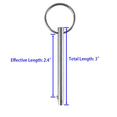 4 Pack Quick Release Pin, Diameter 1/4″(6.3Mm), Overall Length 3″(76Mm), Usable