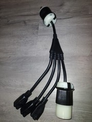 18 inch 1 to 4 Outlet Locomotive Refrigerator Adapter Splitter Cable Plug Cord