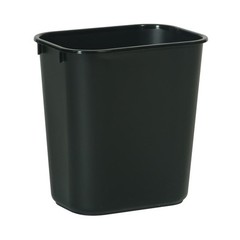 RJ Schinner Co Deskside Wastepaper Basket, 3.25 Gallon Capacity, Black