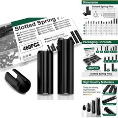 460pc Roll Pin Assortment – Metric Slotted Spring Pins M1.5-M6 Assort Kit Steel