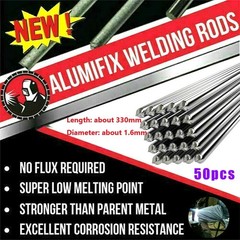50Pcs 1.6mm Flux Cored Weld Wire Easy Melt Welding Rods for Aluminum Welding.