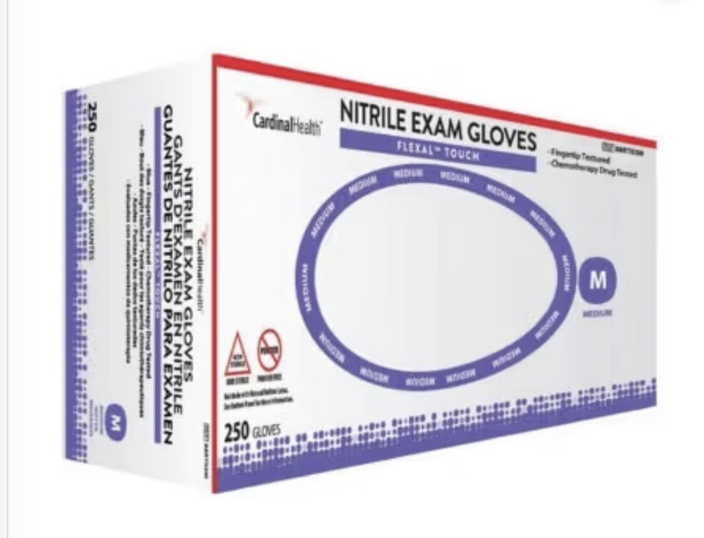 Cardinal Health nitrile exam gloves size Medium 2500 per case
