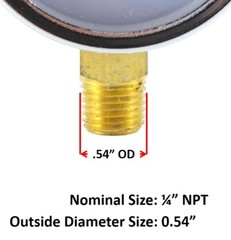 High Pressure Gauge for Oxygen Regulator 0-4000 psi – 2 inches – 1/4″ NPT