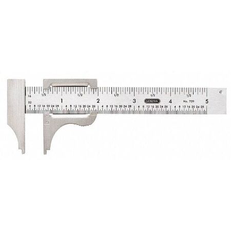 General Tools 729 Vernier Caliper,4 In,Ss,1/16,1/32 Grad