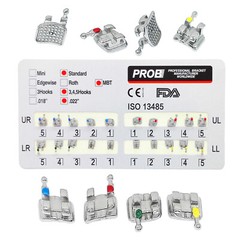 10Packs PROB Dental Orthodontic Metal Brackets Mini Standard Roth/MBT Slot .022