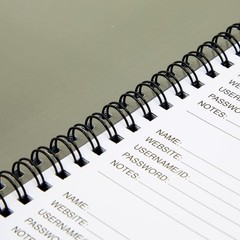 Password Book with Tabs 5×7 in 2-Pack Gray Black 80 Pages Spiral-Bound
