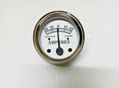White Face 20 amps Ammeter Gauge Ampere Amp Gauge 52 mm 2 1/16” Chrome Bezel
