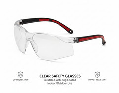 99-T8400-C – Safety Glasses – Frameless with Rubber Temples and Clear Lens