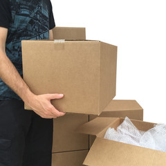 UOFFICE Heavy Duty Corrugated Boxes 24″x24″x24″ 275lb. Bundle of 10 Double Wall