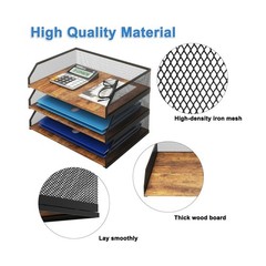 Natwind 3-Tier Stackable Paper Tray, Metal Mesh Desktop Organiz… FAST USA SHIP