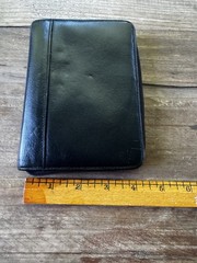 Vintage Filofax Pocket Durham Black Deluxe Leather Zip Organizer 6 Ring Planner