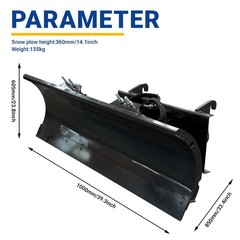 39in Hydraulic Angle Snow Blade Attachment For Mini Skid Steer Loaders Universal