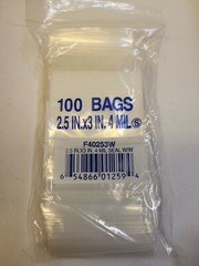 LK Plastics L.D. Poly Seal-Top Bags 2-1/2 x3 4 Mil 1000Count