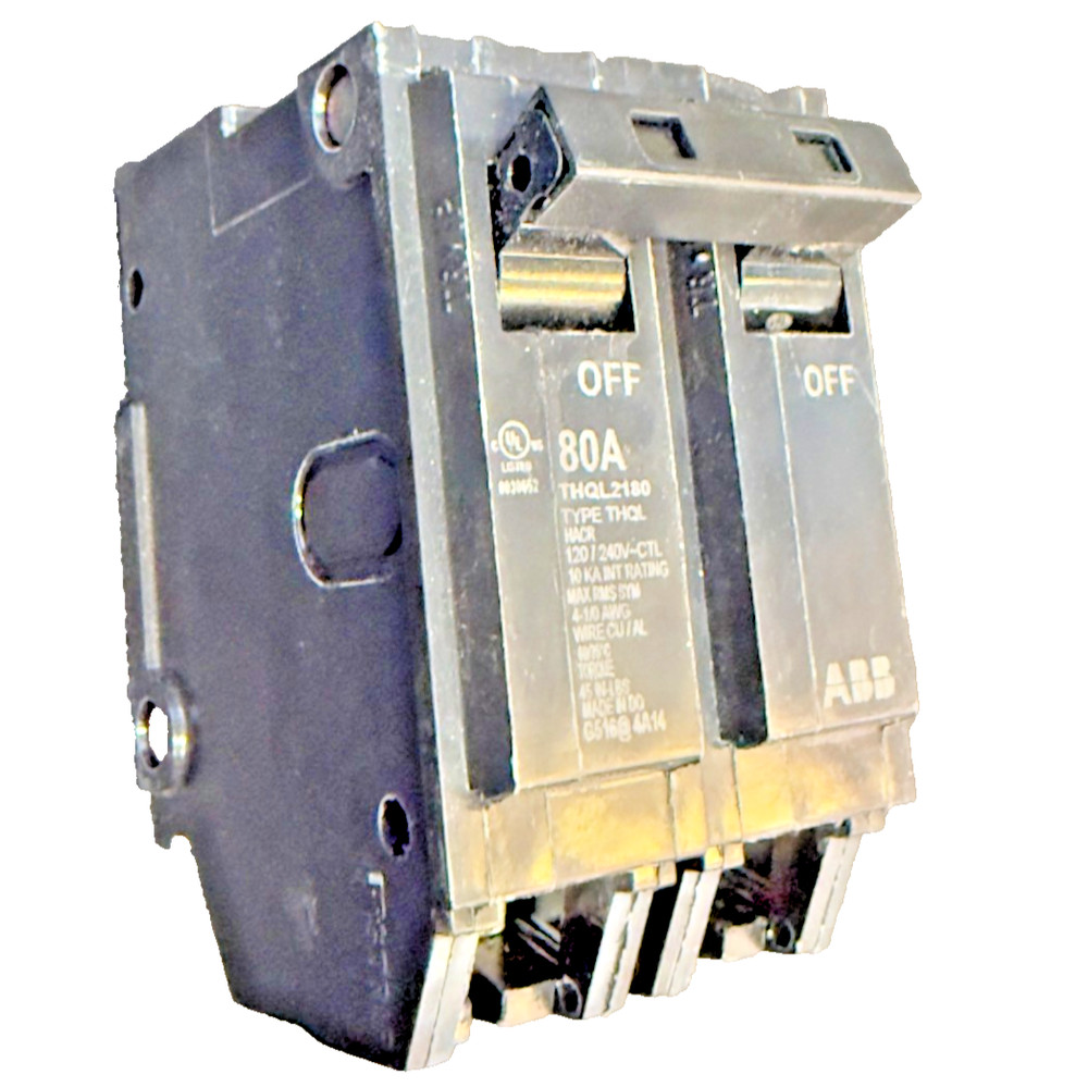ABB GE THQL2180 80A 2 Pole Circuit Breaker 120/240V Type THQL New