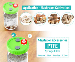New 12Pcs Mushroom Liquid Culture Mycelium Jar Lids,Wide Mouth With PTFE Filter