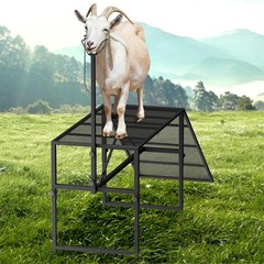 500lbs Livestock Trimming Stand w/ Ramp 47″ x 23″ Metal Livestock Trimming Stand