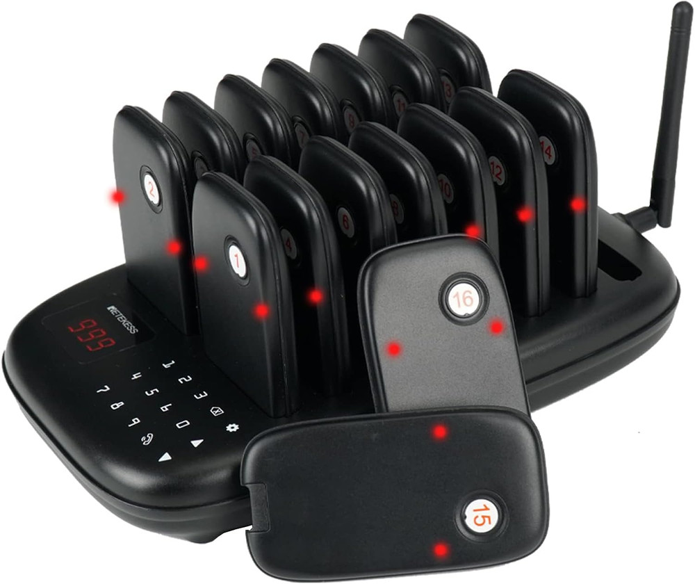 Retekess TD175 Restaurant Pager System Queuing 16 Buzzers Food Truck Cafe Club