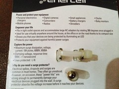 Enercell Rotating 360 Mini Travel Surge Protector Suppressor Single Outlet LED