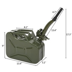 New Durable Fuel Can 10L 0.8mm Steel Gasoline Gas Fuel Tank Military Emergency