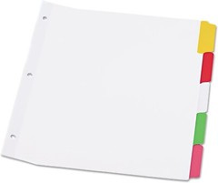 UNIVERSAL Letter Size Side Tab Five 5-Tab Index Dividers MULTICOLOR 20816