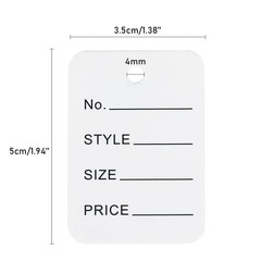 jijAcraft 1000Pcs Price Tags, White Clothing Tag for Retail, Rectangle,