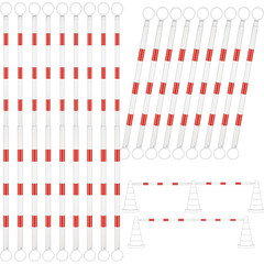 24 Pcs Expandable Traffic Cone Bar for Road Safety and Parking Control